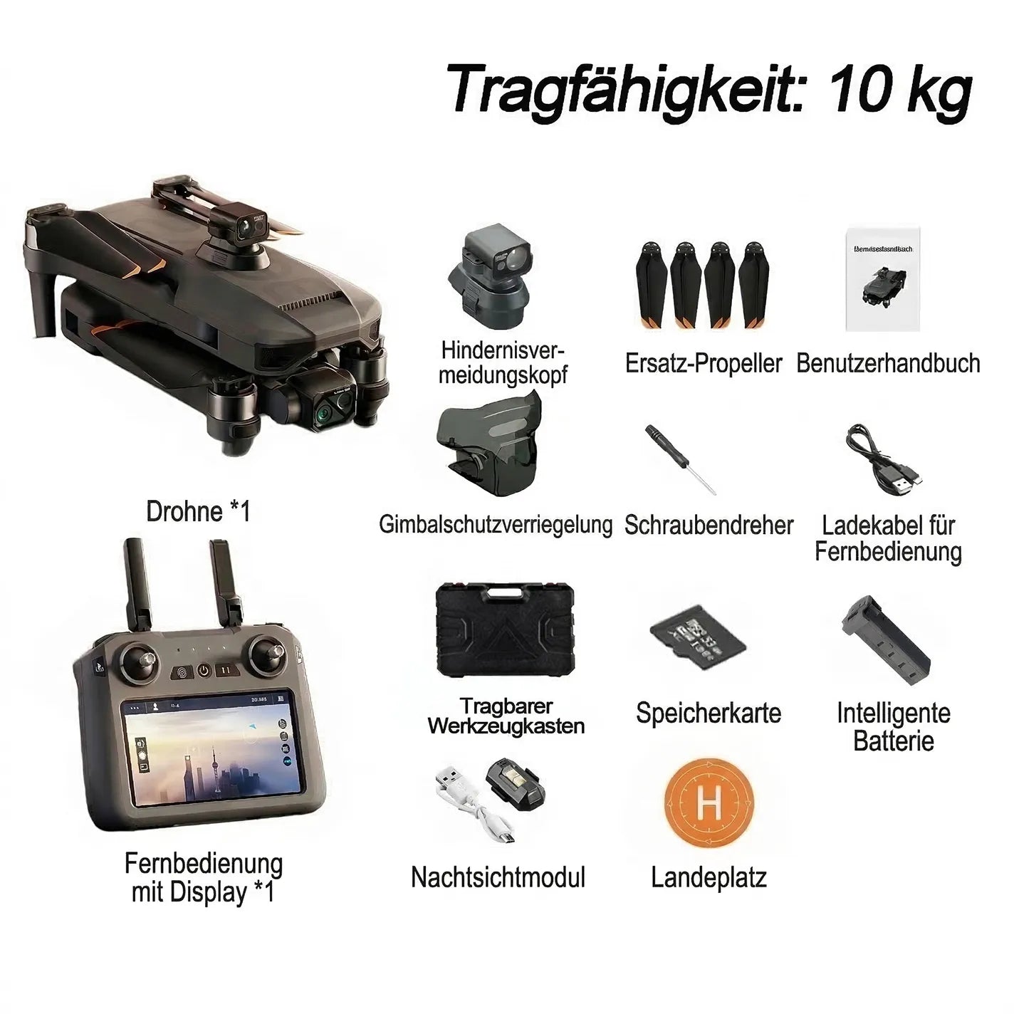 ZSHAVN T8 Max Wärmebilddrohne/Wärmebildgebung + Jagdeinsatz + Lastentransport + Nutzlastaufnahme + Präzisionslieferung + Vielseitige Einsatzgebiete